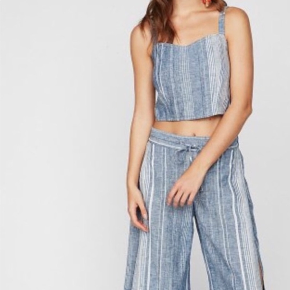 Express striped crop top and pants set size M